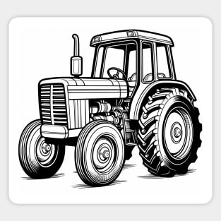 Black And White Tractor Design Sticker